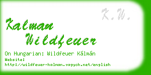 kalman wildfeuer business card